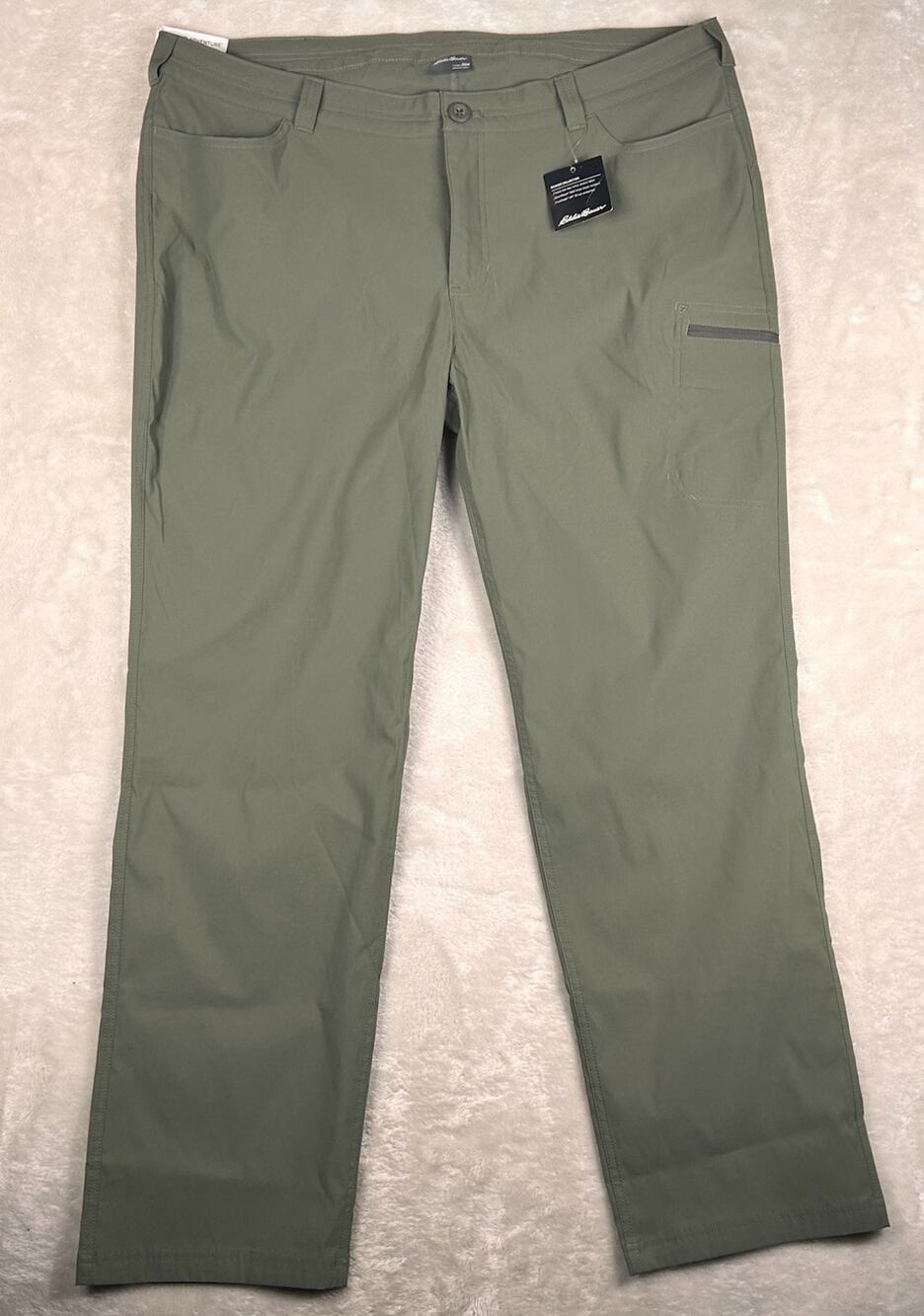 NEW $70 Eddie Bauer Rainier Pants Women 20W Green Stretch Fitted Straight Leg